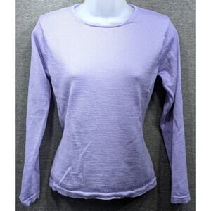 PURELY MERINO Sweater - Purple, Wool, Long Sleeve, Pullover, Shirt/Blouse, Small